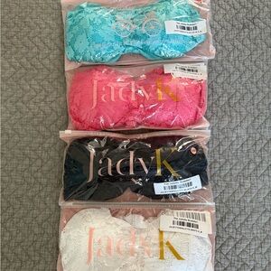 Jady K Lace Bandeau Bra - Turquoise, Pink, Black, White Size sm/m